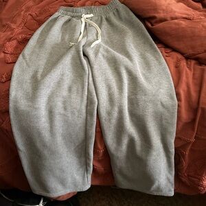 Cozy Gray Ribbed Knit Pants